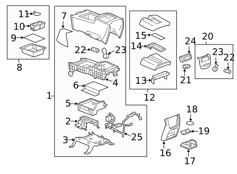 Center Console for 2014 Chevrolet Silverado 2500 HD #0