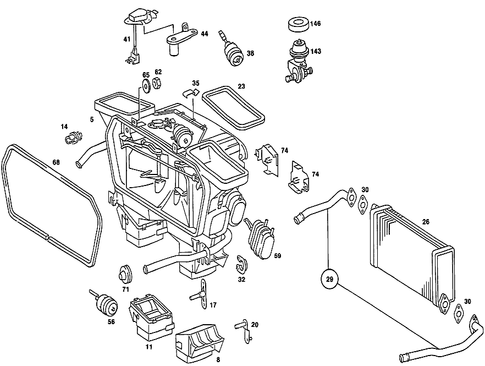 Heater Case with Blower for 1986 Mercedes-Benz 190 E #1