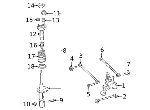 Rear Suspension for 2016 Toyota Camry #0