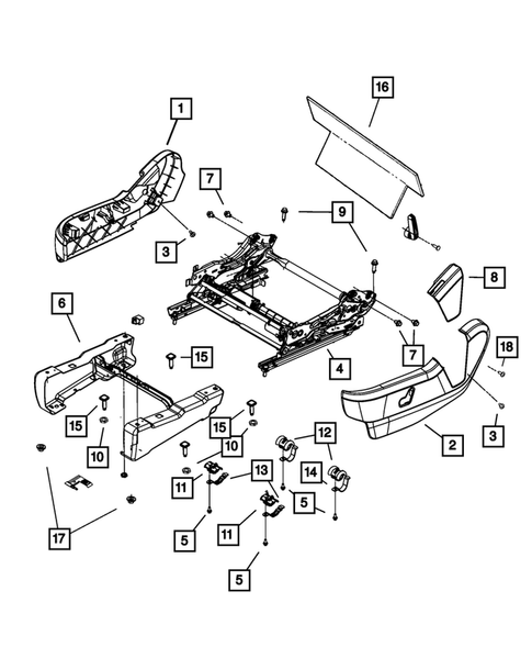 Front Seats - Adjusters, Recliners, Shields and Risers for 2016 Chrysler Town & Country #0