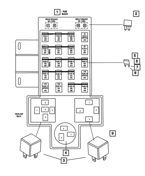 Relays for 2001 Chrysler PT Cruiser #1
