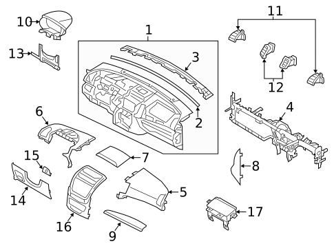 Instrument Panel for 2015 Kia Sorento #0