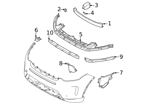Bumper & Components - Front for 2022 Land Rover Discovery Sport #1
