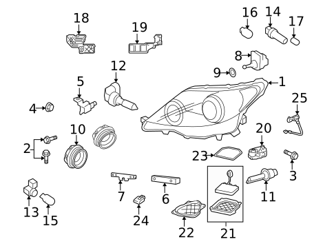Headlamp Components for 2007 Lexus LS460 #0