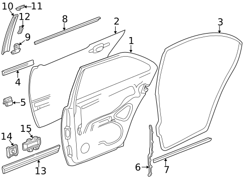 Door & Components for 2000 Mercedes-Benz E320 #2