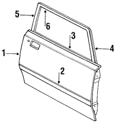 Exterior Trim - Front Door for 1986 Lincoln Town Car #0