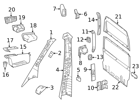 Interior Trim - Pillars for 2018 Mercedes-Benz Sprinter 2500 #0