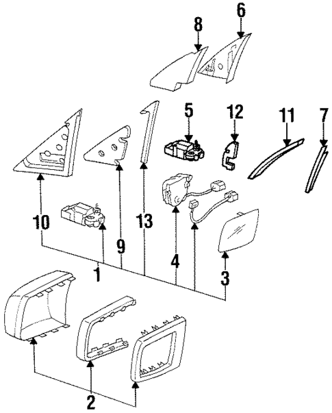 Mirrors for 1995 Mercedes-Benz S600 #0