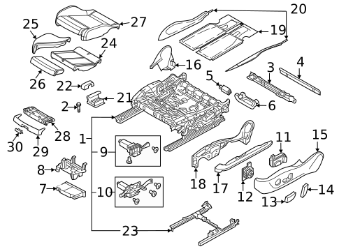 Front Seat Components for 2022 Audi A6 Quattro #9