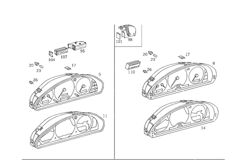 Instrument Cluster for 1997 Mercedes-Benz C280 #1