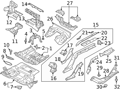Rear Floor & Rails for 2019 Audi S5 #1