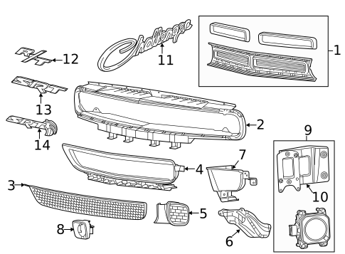 Grille & Components for 2015 Dodge Challenger #0