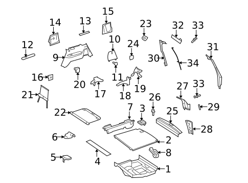 Interior Trim - Rear Body for 2008 Mercedes-Benz GL550 #0