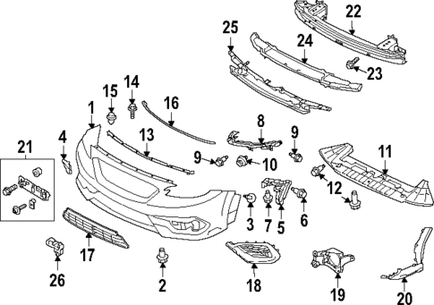 Bumper & Components - Front for 2025 Subaru WRX #0