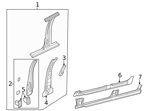Center Pillar & Rocker for 1999 Dodge Durango #0