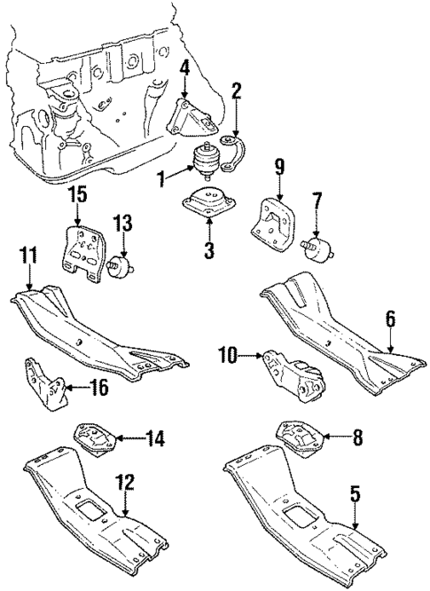 Engine Mounting for 1992 Volvo 740 #0