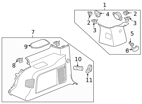 Interior Trim - Quarter Panels for 2010 Chevrolet Tahoe #3