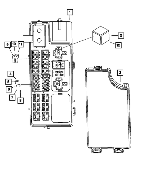 Power Distribution Center, Fuse Block, Junction Block, Relays and Fuses for 2009 Dodge Caliber #0