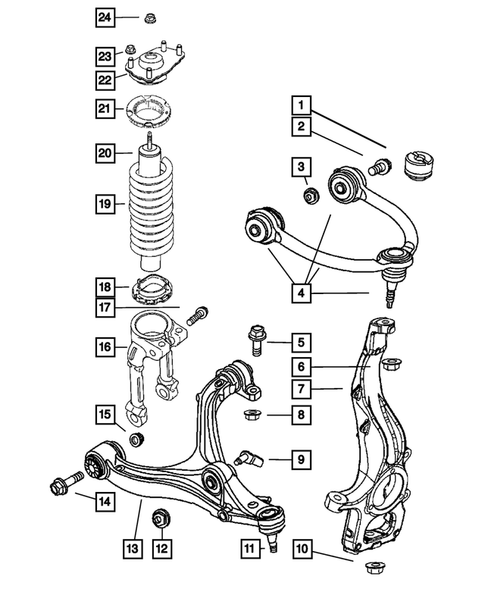 Front Suspension, Strut and Cradle for 2009 Jeep Grand Cherokee #0