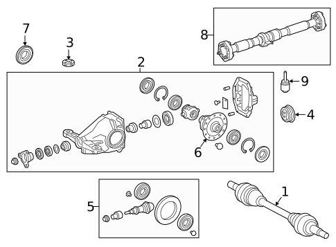 Axle & Differential for 2024 Lexus LS500h #0