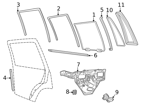 Glass - Rear Door for 2002 Land Rover Range Rover #0