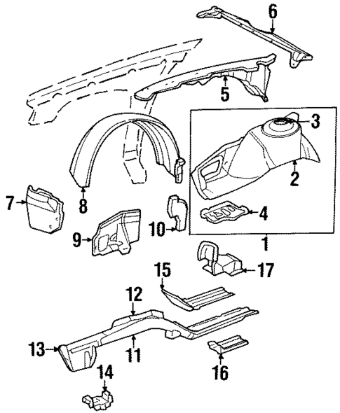 Structural Components & Rails for 1998 Cadillac DeVille #0