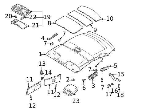 Interior Trim - Roof for 2004 Kia Rio #0