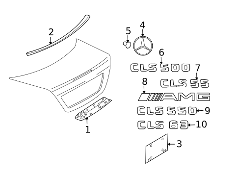 Exterior Trim - Trunk for 2010 Mercedes-Benz CLS63 AMG #0