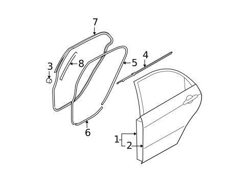 Door & Components for 2009 Kia Spectra #1