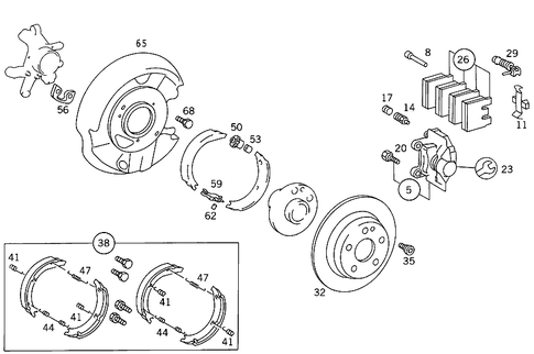 Rear Wheel Brake for 1985 Mercedes-Benz 300D #0