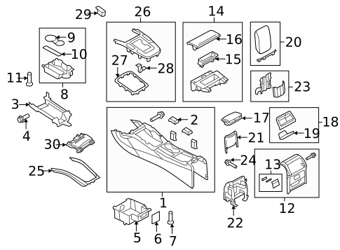 Console for 2013 Audi A4 #0