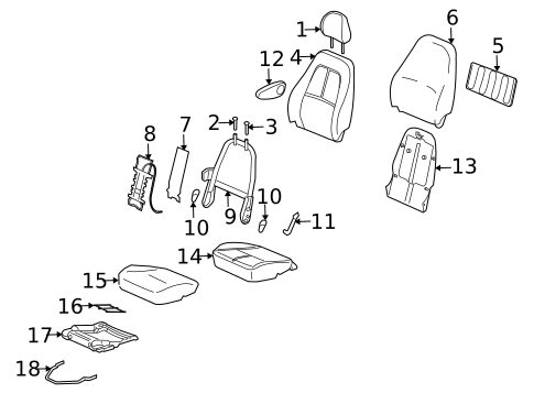 Front Seat Components for 2007 Saturn Vue #1