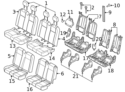 Rear Seat Components for 2016 Ford Transit-150 #1