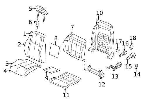 Front Seat Components for 2015 Jeep Compass #1