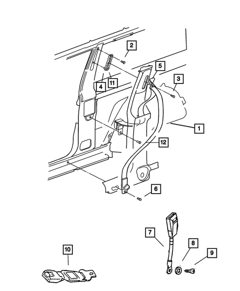 Seat Belts-Front and Rear for 2001 Jeep Cherokee #2