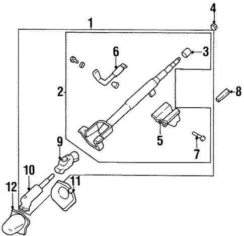 Steering Column Assembly for 1995 Kia Sephia #3