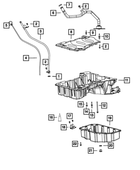 Engine Oiling, Oil Pan and Indicator (Dipstick) for 2022 Jeep Wrangler #0