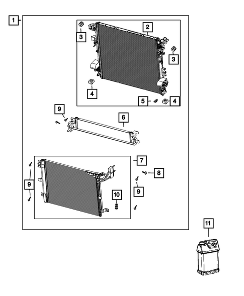Radiator and Related Parts; Charge Air Cooler for 2020 Jeep Gladiator #0