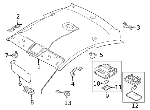 Interior Trim - Roof for 2013 Hyundai Elantra Coupe #1