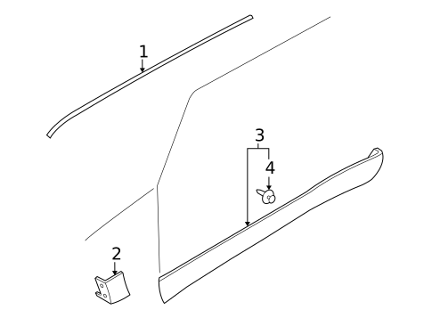 Exterior Trim - Pillars for 2006 Mercury Mariner #1