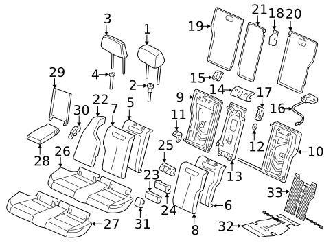 Rear Seat Components for 2014 BMW 335i #0