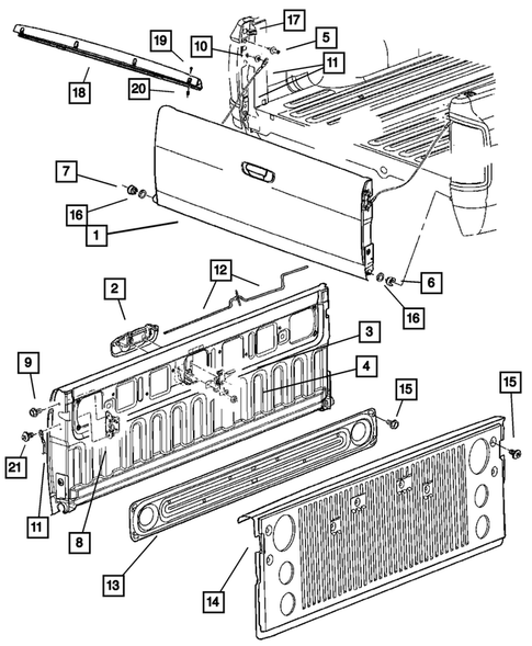 Pick-up Box and Fuel Filler Door for 2008 Dodge Ram 2500 #2