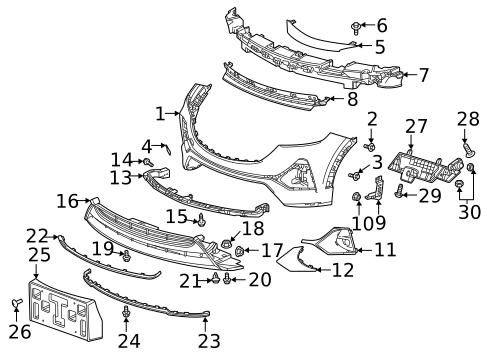Bumper & Components - Front for 2020 Buick Encore GX #1