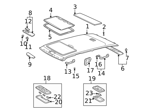 Interior Trim - Roof for 1999 Lexus LX470 #1