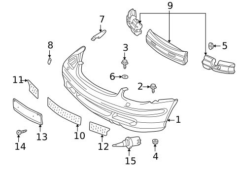 Bumper & Components - Front for 2001 Mercedes-Benz SLK 230 #1