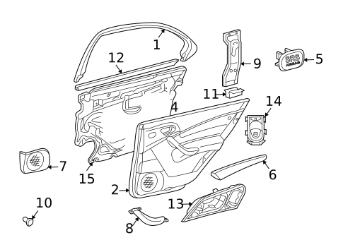 Rear Door for 2002 Mercedes-Benz C240 #3