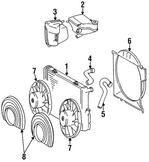 Radiator & Components for 1990 Mercedes-Benz 190E #1