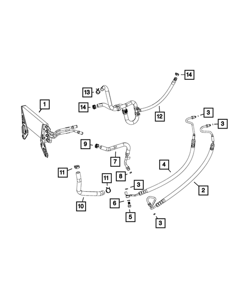 Power Steering Hoses for 2015 Ram 3500 #2
