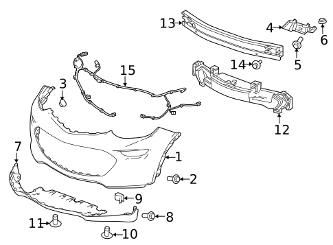 Bumper & Components - Front for 2024 Chevrolet Traverse Limited #15