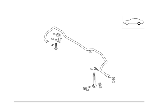 Rear Torsion Bar-Standard Spring Suspension for 1999 Mercedes-Benz E430 #1